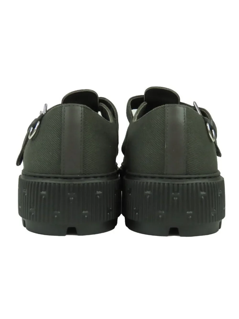 Hermes Leglis Silver Cotton Leather Gurkha Sandals